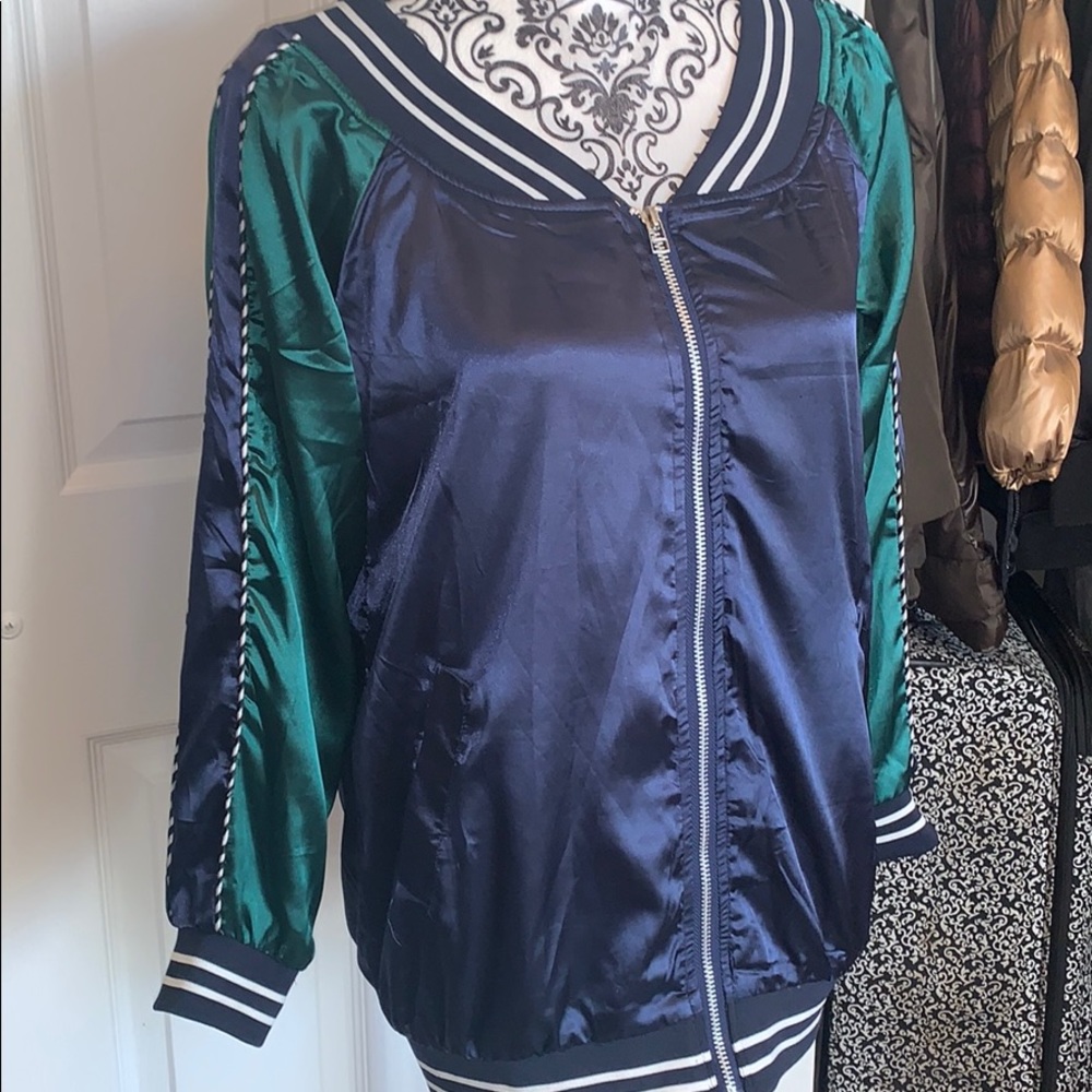 Akua by Jaase Satin Bomber Jacket - Picture 8 of 10